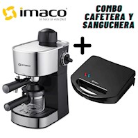 Combo Cafetera Espresso Imaco IECM3503 + Sanguchera Imaco IST 101N Negro
